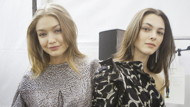 Gigi Hadid posing with Vittoria Ceretti