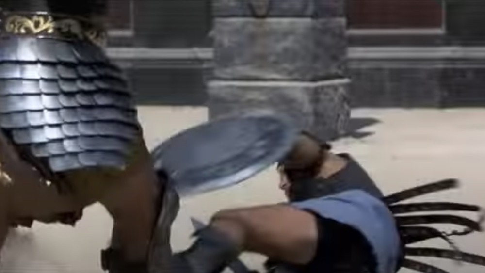 Maximus' spandex shorts in Gladiator