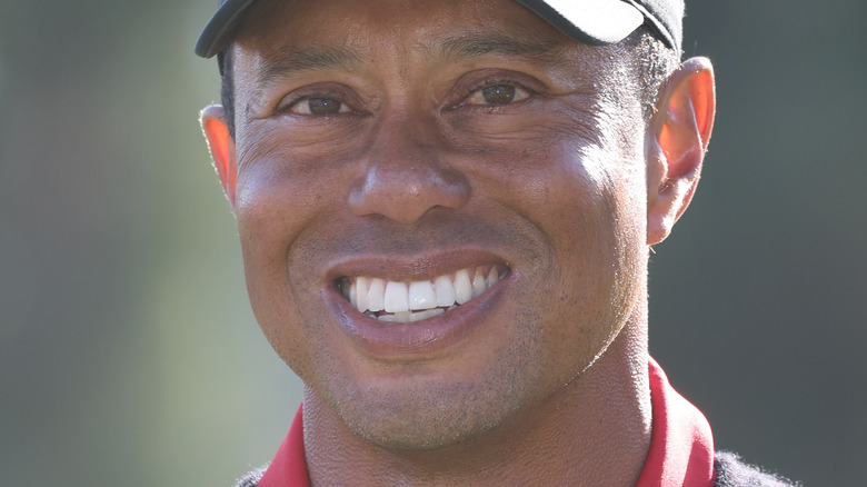 Tiger Woods smiling