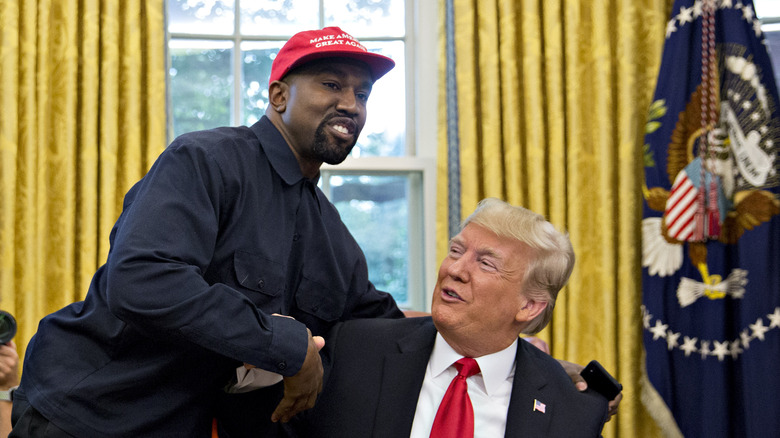 Kanye West with Donald Trump at the White House in 2018