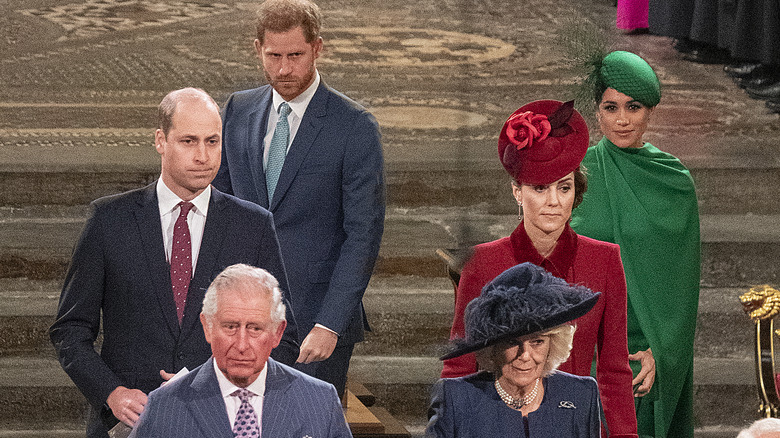 Senior members of the royal family at Commonwealth Day Service in 2020