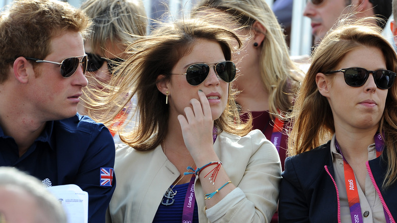 Prince Harry with Beatrice and Eugenie 