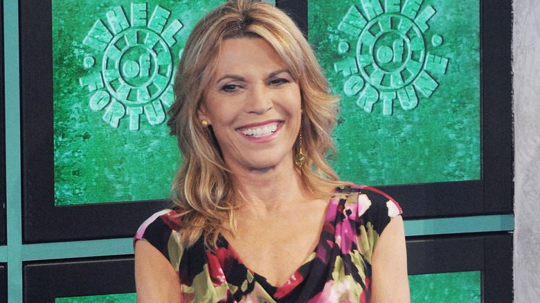 Vanna White smiles during Wheel of Fortune taping in 2017