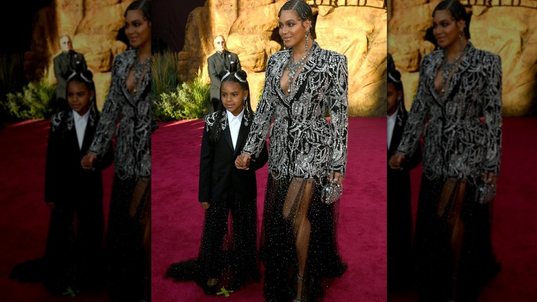 Blue Ivy and Beyoncé at the Lion King premiere