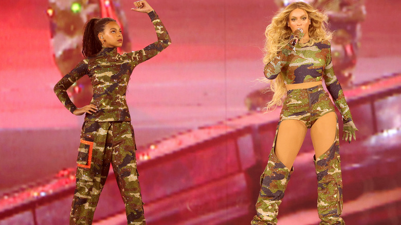 Blue Icy Carter performing with Beyoncé