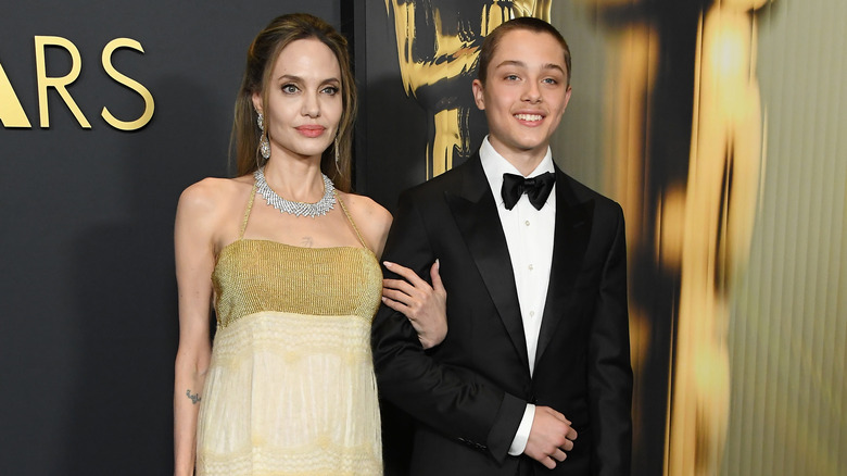 Angelina Jolie and Knox Jolie-Pitt on the red carpet