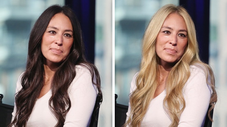 Joanna Gaines with brunette, blond hair