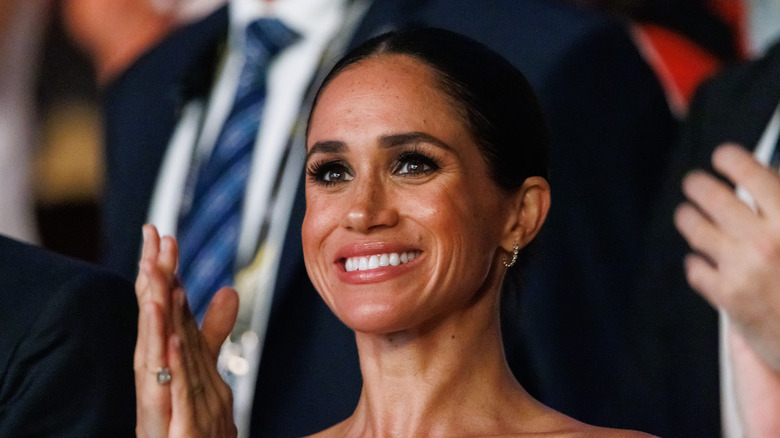 Meghan Markle clapping in close-up