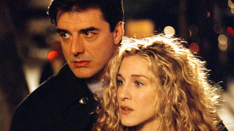 Chris Noth and Sarah Jessica Parker on the 'Sex and the City' set