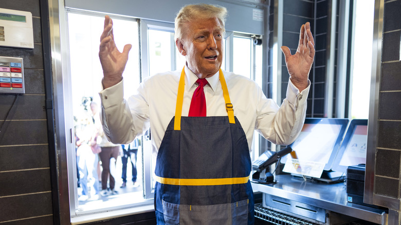 Donald Trump inside McDonald's