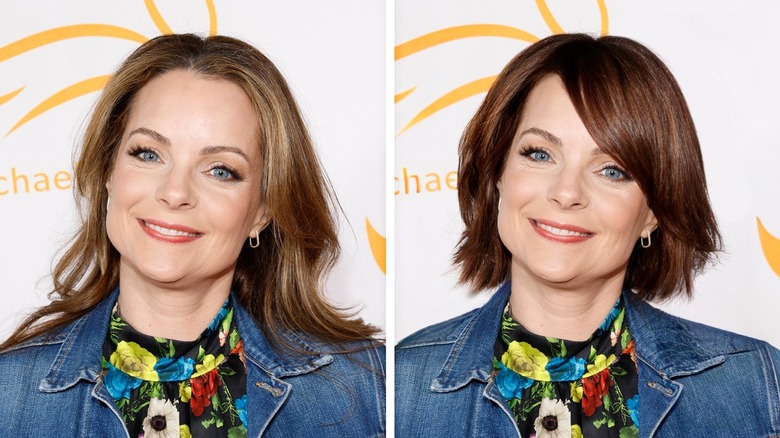 Kimberly Williams-Paisley wearing a jean jacket