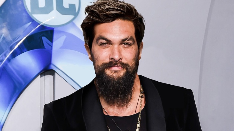 Jason Momoa posing short hair