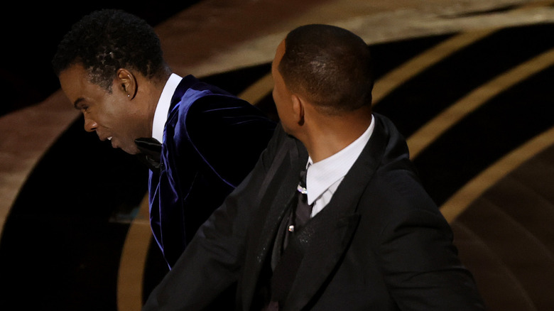Will Smith smacking Chris Rock at the 2022 Oscars