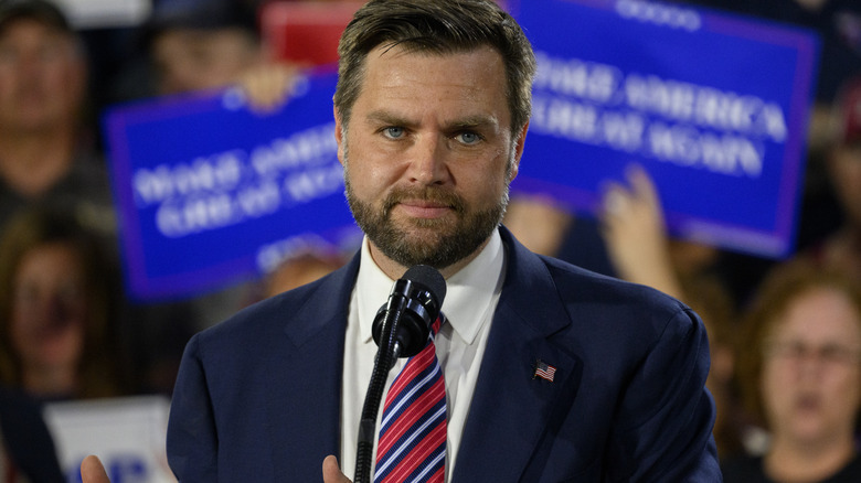 JD Vance wearing striped tie