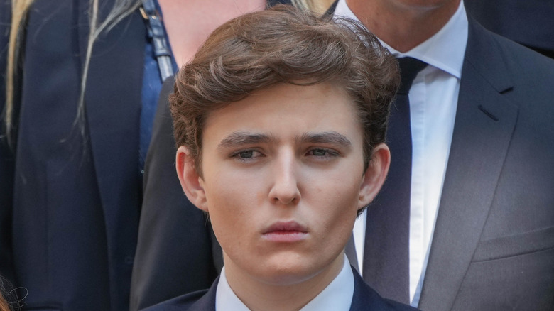 Barron Trump solemn expression