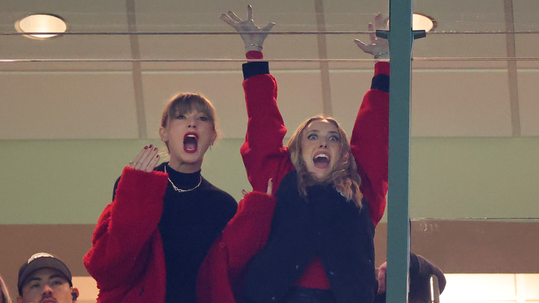 Taylor Swift and Brittany Mahomes cheering