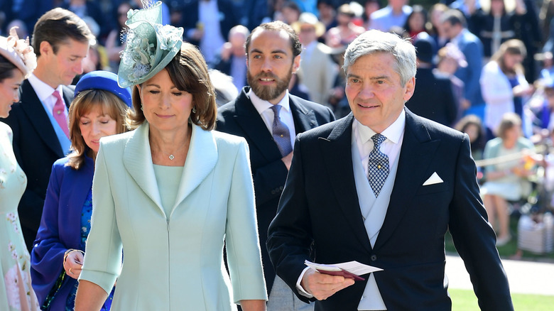 Carole and Michael Middleton attending the wedding of Prince Harry and Meghan Markle