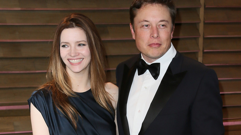 Talulah Riley and Elon Musk at the 2014 Vanity Fair Oscars party.