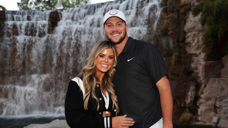 Brittany Williams with her arms around Josh Allen