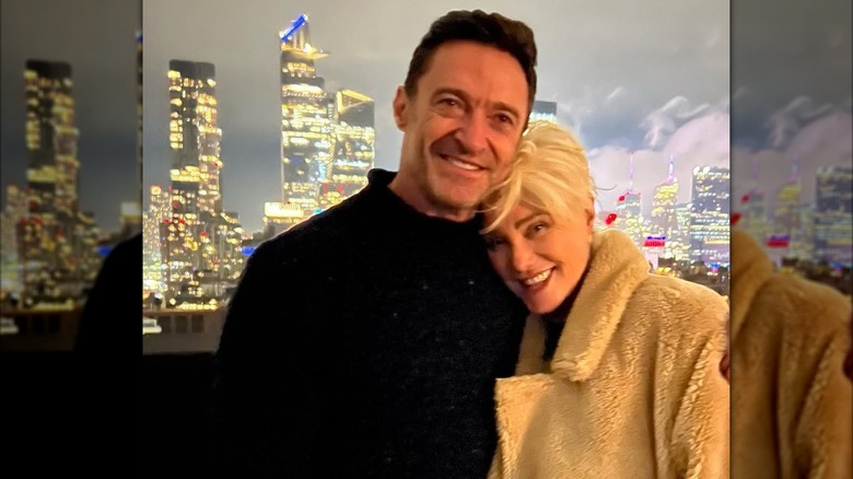 Hugh Jackman posing with Deborra Lee-Furness