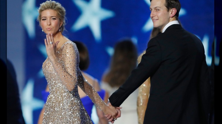 Ivanka Trump and Jared Kushner holding hands