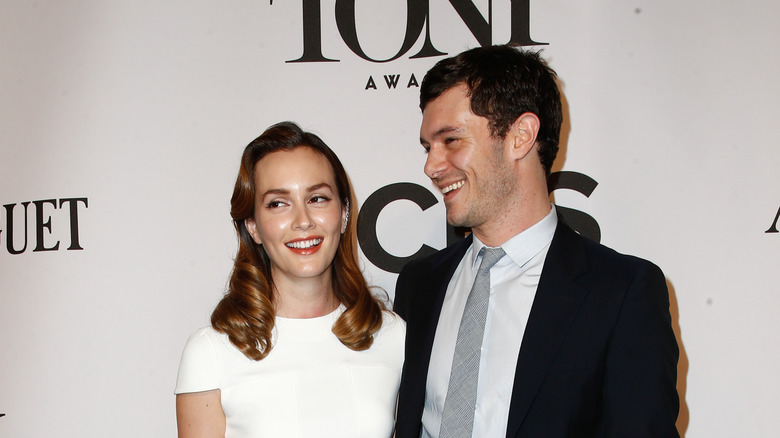 Leighton Meester and Adam Brody wearing formalwear