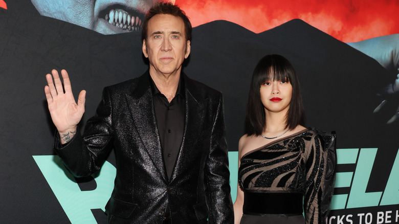 Nicolas Cage and Riko Shibata posing