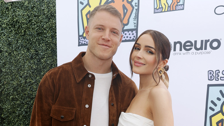 Olivia Culpo Christian McCaffrey smiling