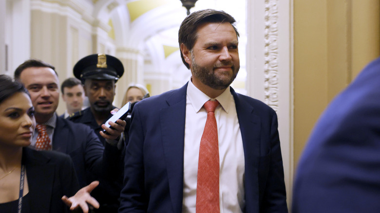 JD Vance departing from the Senate Chambers