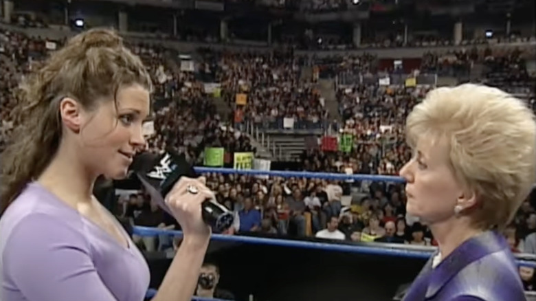 Stephanie and Linda McMahon in the ring