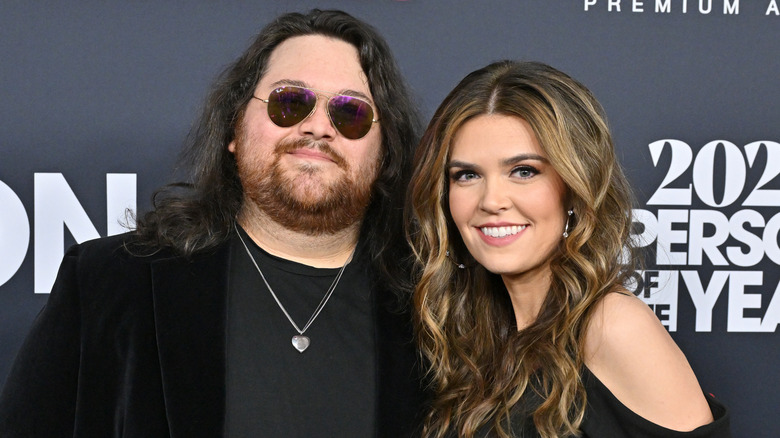 Wolfgang Van Halen standing next to wife Andraia Allsop at the MusiCares Person of the Year Gala