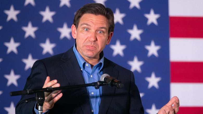 Ron DeSantis with confused expression