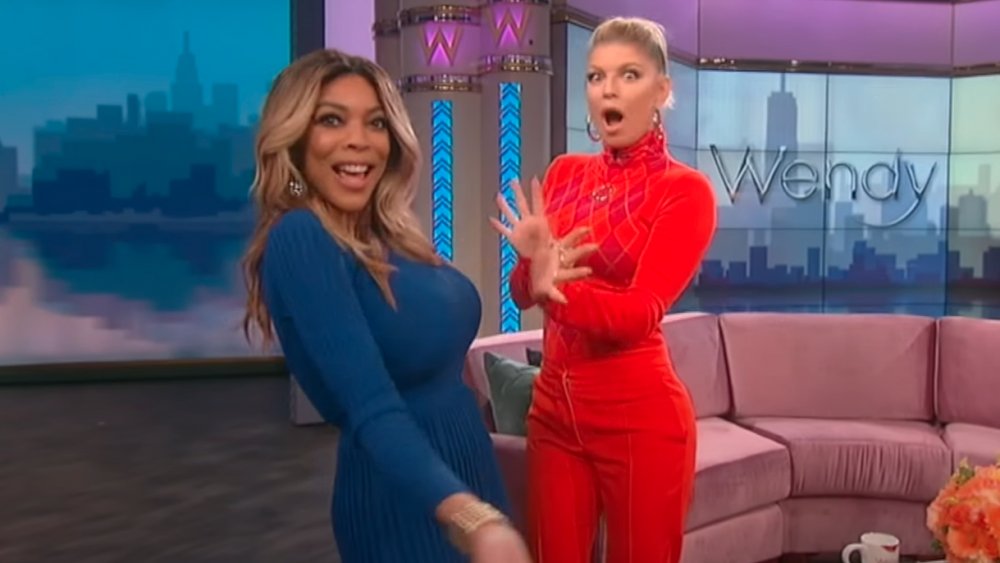 Wendy Williams and Fergie lip-syncing to Fergie's Glamorous