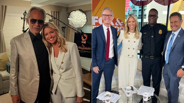 Ainsley Earhardt with Andrea Bocelli; Ainsley with her Fox & Friends co-hosts