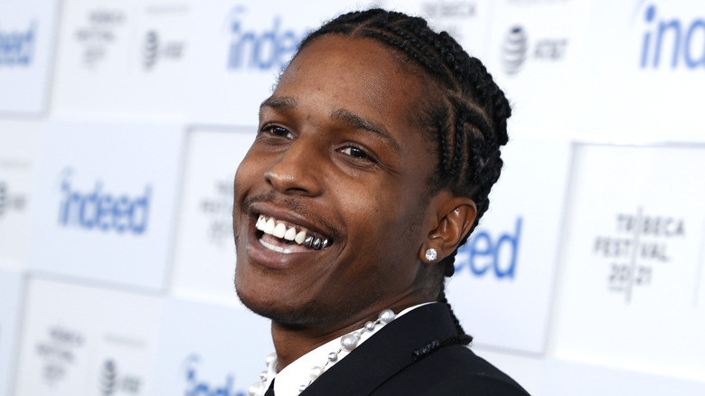 A$AP Rocky smiling on red carpet