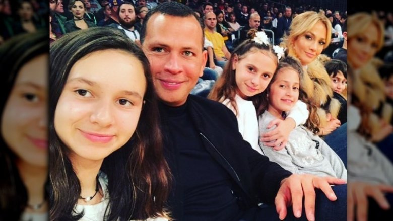 Alex Rodriguez and Jennifer Lopez with their kids