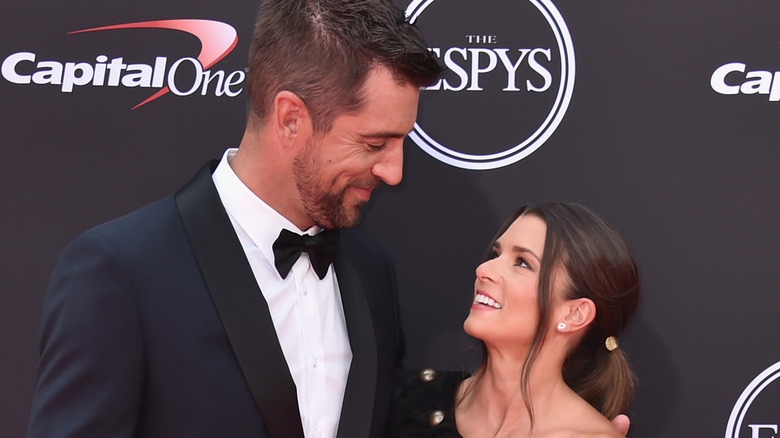 Aaron Rodgers, Danica Patrick at event