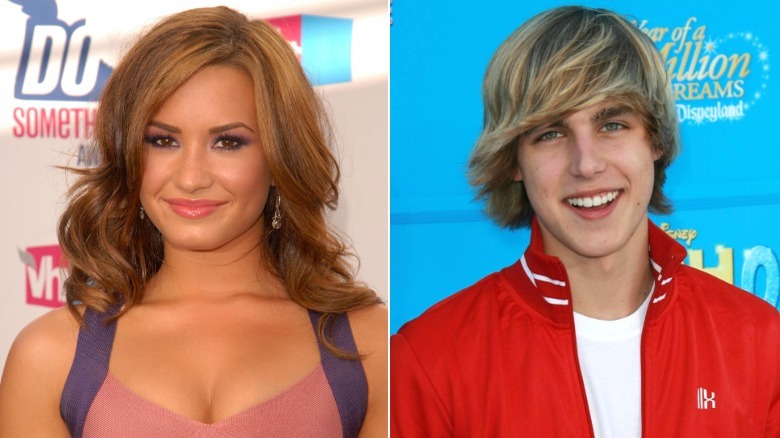 A composite image of Demi Lovato and Cody Linley on red carpets