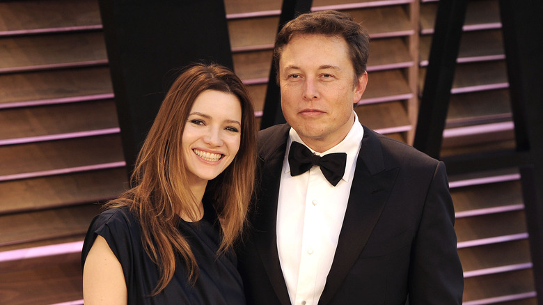 Talulah Riley and Elon Musk smiling