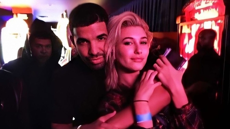 Hailey Bieber and Drake pose together