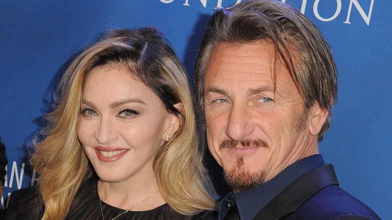 Madonna and Sean Penn smile