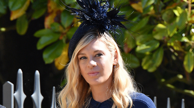 Chelsy Davy wearing fascinator