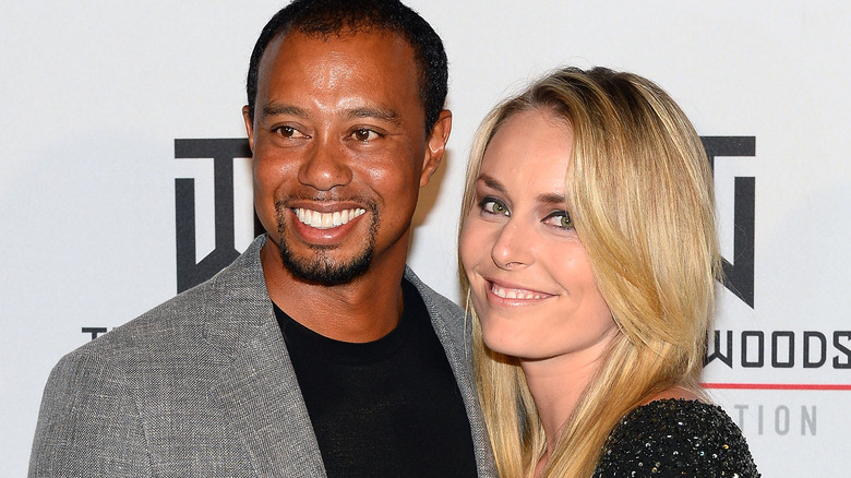 Lindsey Vonn, Tiger Woods smiling