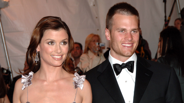 Bridget Moynahan and Tom Brady smiling