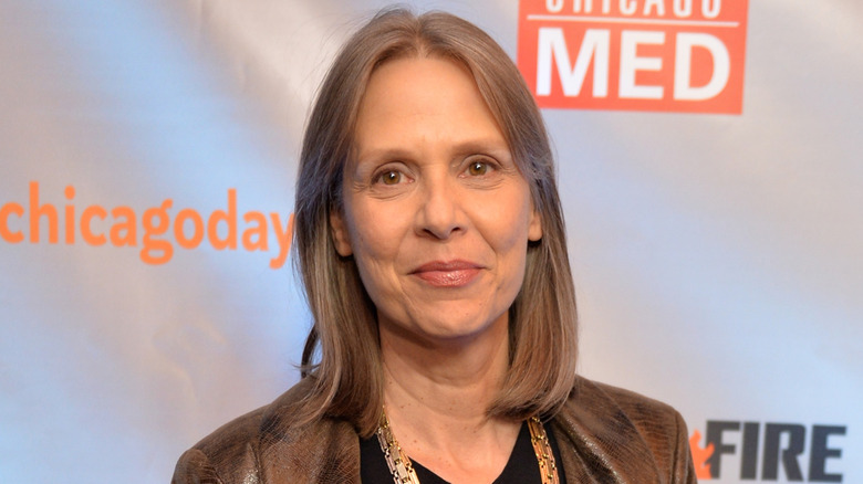 Amy Morton in a brown jacket