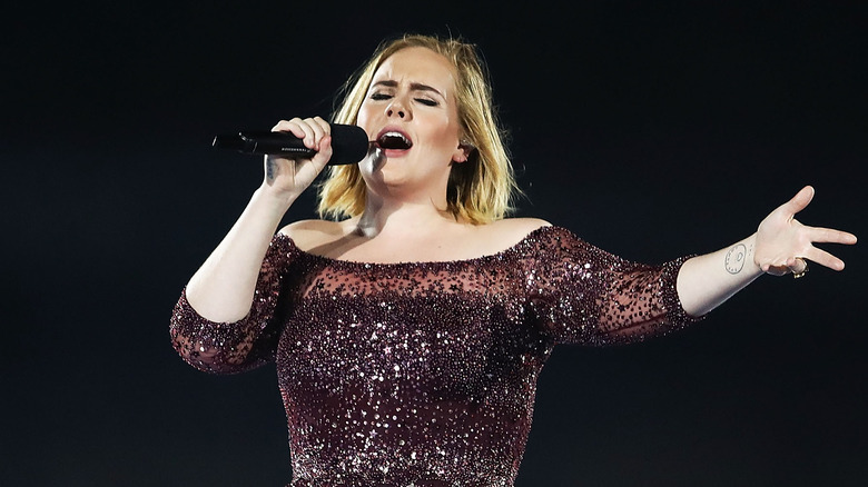 Adele performing