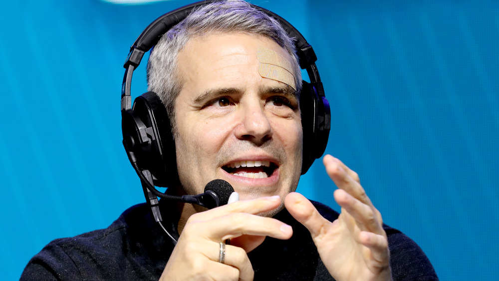 Andy Cohen doing his radio show 