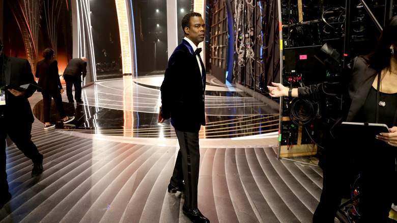 Chris Rock backstage at the 2022 Oscars