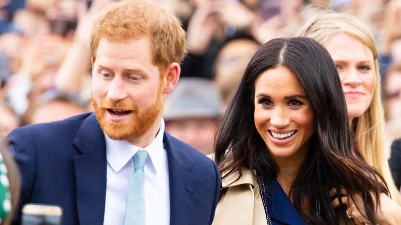 Prince Harry and Meghan Markle at the Government House in Australia