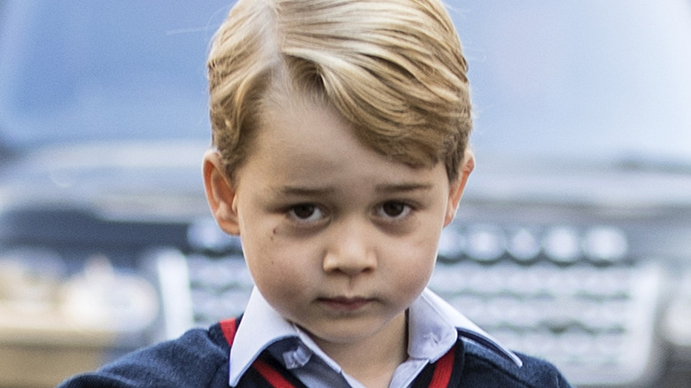 Prince George looking at the camera